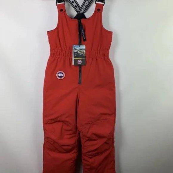 BNWT Canada Goose youth thunder pant puffer bib overall ski size Youth M red - Picture 1 of 9